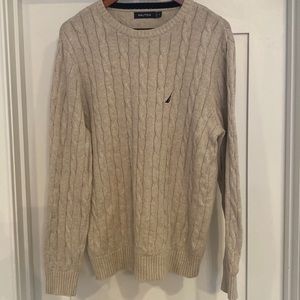 Nautica - Tan Cable Knit Crew Neck Sweater (M)